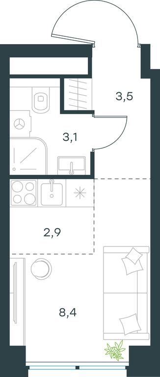 Apartment Sale, 17.9 sq. m. at Level Zvenigorodskaya, 3rd Silikatny Drive, 6к1, Moscow, Russia #1 Apartment Sale, 17.9 sq. m. at Level Zvenigorodskaya, 3rd Silikatny Drive, 6к1, Moscow, Russia #1