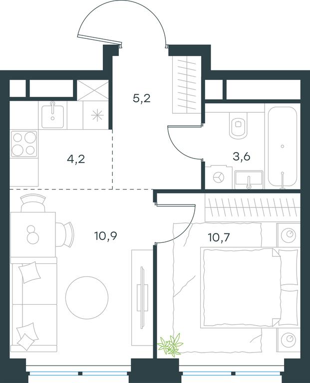 1-BD Apartment Sale, 34.6平方米 at Level Zvenigorodskaya, 3rd Silikatny Drive, 6к1, Moscow, Russia #1