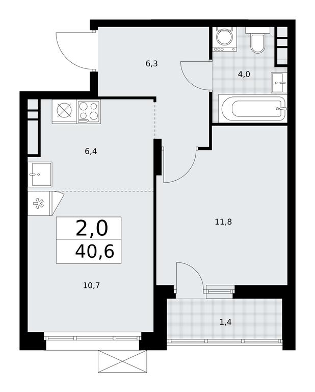 1-BD Apartment Sale, 40.6平方米 at Prokshino, Prokshino Residential Complex, Sosenskoye Settlement, Moscow, Russia #1 1-BD Apartment Sale, 40.6平方米 at Prokshino, Prokshino Residential Complex, Sosenskoye Settlement, Moscow, Russia #1