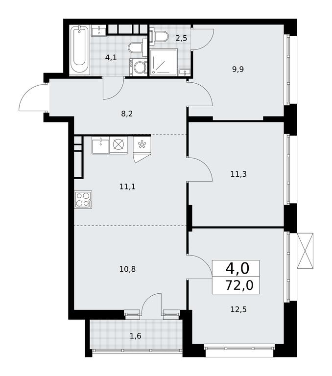 3-BD Apartment Sale, 72 sq. m. at Prokshino, Prokshino Residential Complex, Sosenskoye Settlement, Moscow, Russia #1 3-BD Apartment Sale, 72 sq. m. at Prokshino, Prokshino Residential Complex, Sosenskoye Settlement, Moscow, Russia #1