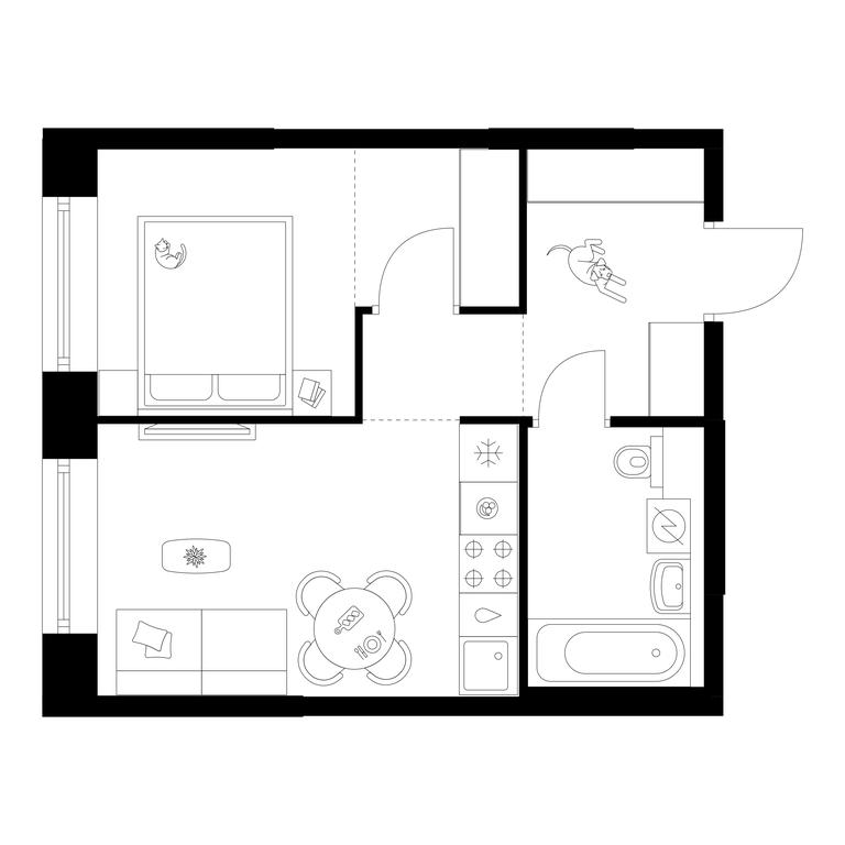 1-BD Apartment Sale, 33.2平方米 at Plehanova 11, Plekhanova Street, 13с6, Moscow, Russia #2 1-BD Apartment Sale, 33.2平方米 at Plehanova 11, Plekhanova Street, 13с6, Moscow, Russia #2