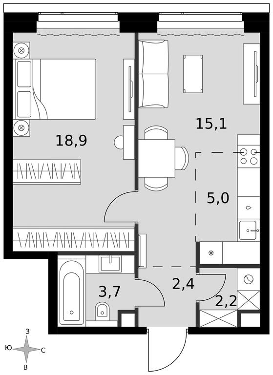 2-BD Apartment Sale, 47.3 sq. m. at Amber City, 3rd Khoroshyovsky Drive, 3А, Moscow, Russia #1 2-BD Apartment Sale, 47.3 sq. m. at Amber City, 3rd Khoroshyovsky Drive, 3А, Moscow, Russia #1