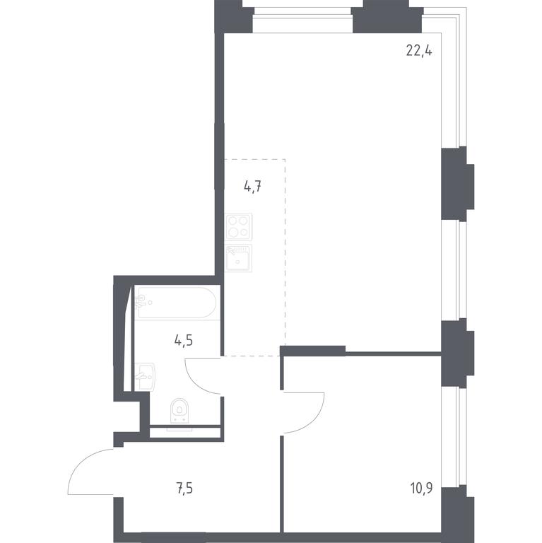 Apartment Sale, 50.02 sq. m. at Vereiskaya 41, Vereyskaya Street, 41, Moscow, Russia #1