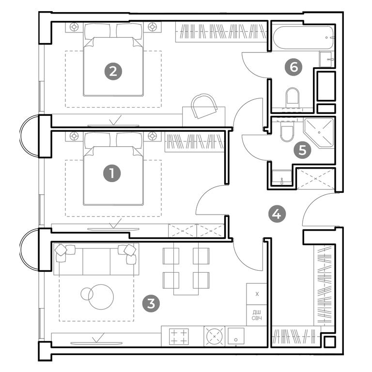 1-BD Apartment Sale, 71.1 sq. m. at Nametkin Tower, Namyotkina Street, 10А, Moscow, Russia #1 1-BD Apartment Sale, 71.1 sq. m. at Nametkin Tower, Namyotkina Street, 10А, Moscow, Russia #1