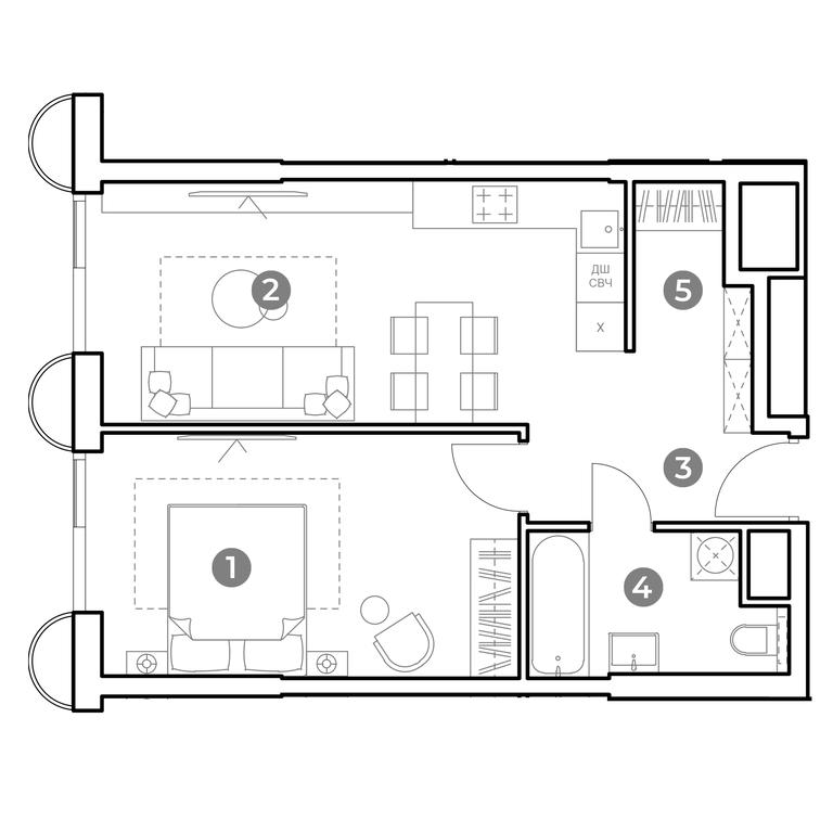 1-BD Apartment Sale, 48.5 sq. m. at Nametkin Tower, Namyotkina Street, 10А, Moscow, Russia #1 1-BD Apartment Sale, 48.5 sq. m. at Nametkin Tower, Namyotkina Street, 10А, Moscow, Russia #1