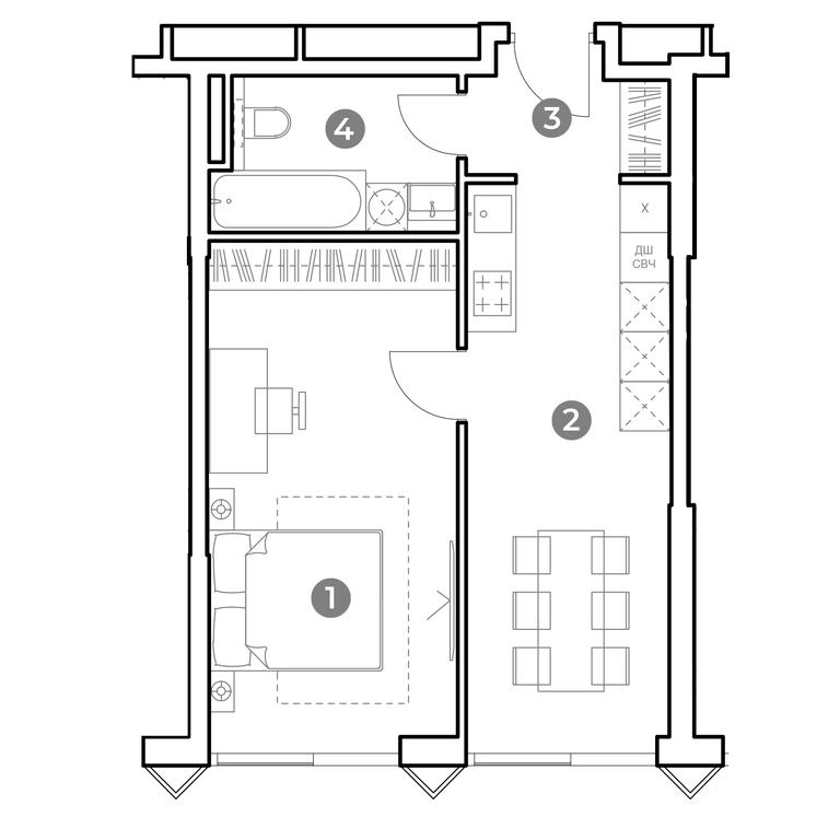 1-BD Apartment Sale, 45.3 sq. m. at Nametkin Tower, Namyotkina Street, 10А, Moscow, Russia #1 1-BD Apartment Sale, 45.3 sq. m. at Nametkin Tower, Namyotkina Street, 10А, Moscow, Russia #1