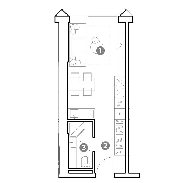 Apartment Sale, 26.7平方米 at Nametkin Tower, Namyotkina Street, 10А, Moscow, Russia #2