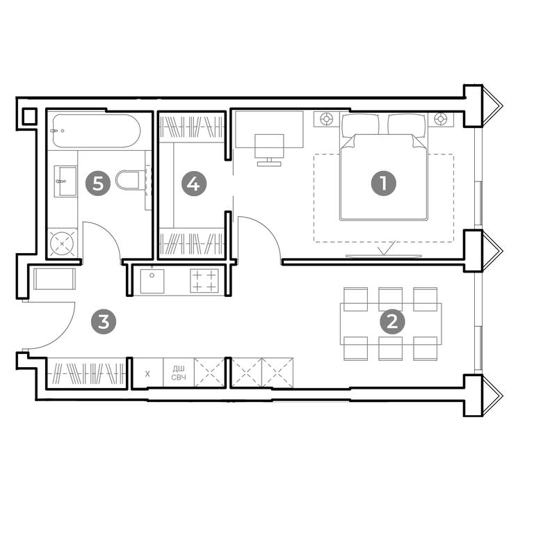 1-BD Apartment Sale, 42.6 sq. m. at Nametkin Tower, Namyotkina Street, 10А, Moscow, Russia #2 1-BD Apartment Sale, 42.6 sq. m. at Nametkin Tower, Namyotkina Street, 10А, Moscow, Russia #2