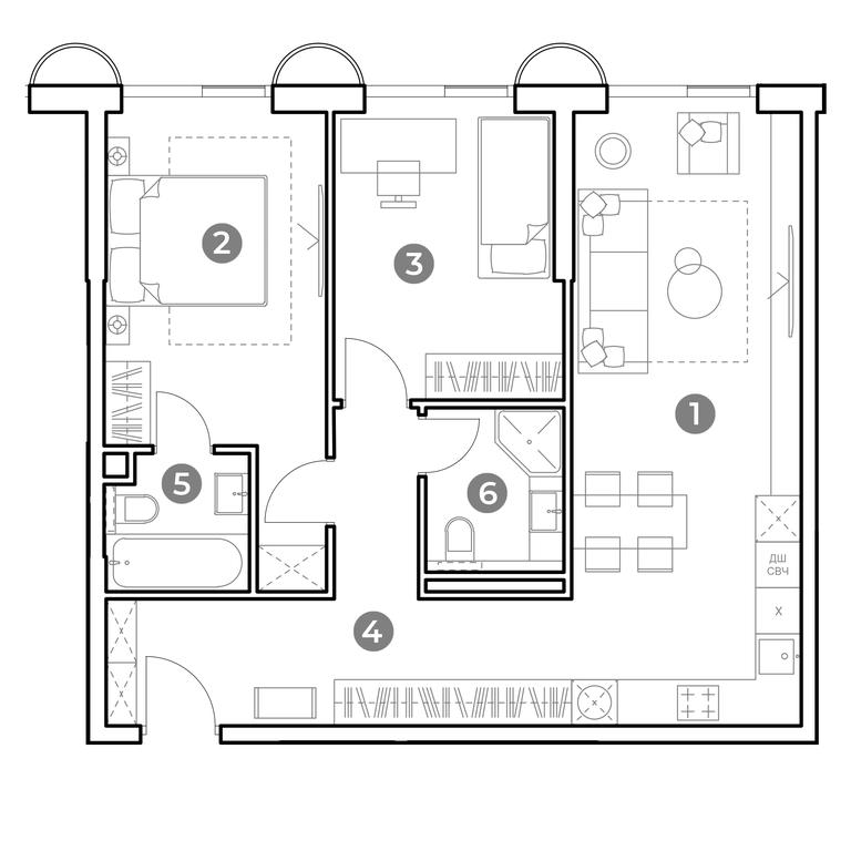 2-BD Apartment Sale, 70.4 sq. m. at Nametkin Tower, Namyotkina Street, 10А, Moscow, Russia #1