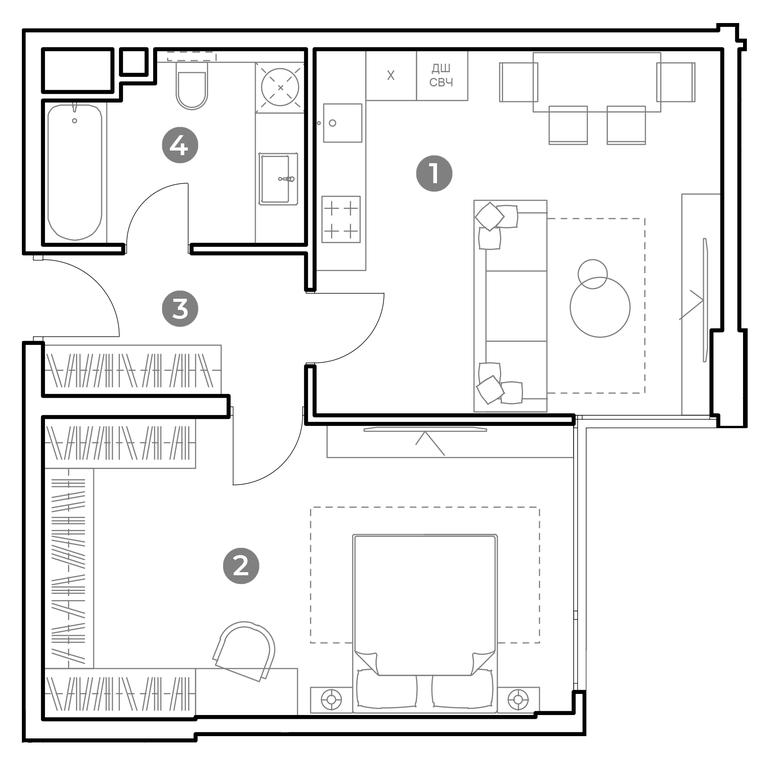 1-BD Apartment Sale, 54 sq. m. at Nametkin Tower, Namyotkina Street, 10А, Moscow, Russia #2 1-BD Apartment Sale, 54 sq. m. at Nametkin Tower, Namyotkina Street, 10А, Moscow, Russia #2