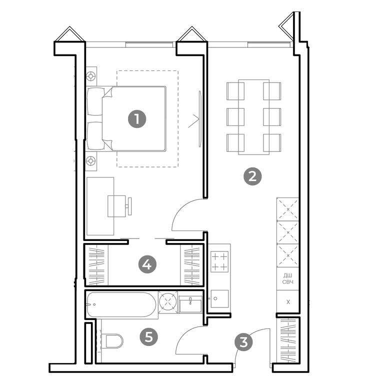1-BD Apartment Sale, 44.1 sq. m. at Nametkin Tower, Namyotkina Street, 10А, Moscow, Russia #1 1-BD Apartment Sale, 44.1 sq. m. at Nametkin Tower, Namyotkina Street, 10А, Moscow, Russia #1