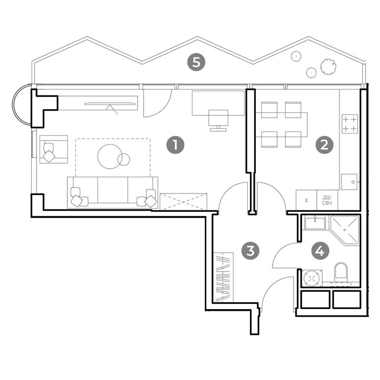 1-BD Apartment Sale, 50.4 sq. m. at Nametkin Tower, Namyotkina Street, 10А, Moscow, Russia #1 1-BD Apartment Sale, 50.4 sq. m. at Nametkin Tower, Namyotkina Street, 10А, Moscow, Russia #1