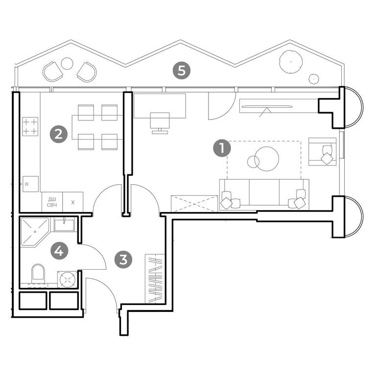 1-BD Apartment Sale, 50.4 sq. m. at Nametkin Tower, Namyotkina Street, 10А, Moscow, Russia #1 1-BD Apartment Sale, 50.4 sq. m. at Nametkin Tower, Namyotkina Street, 10А, Moscow, Russia #1