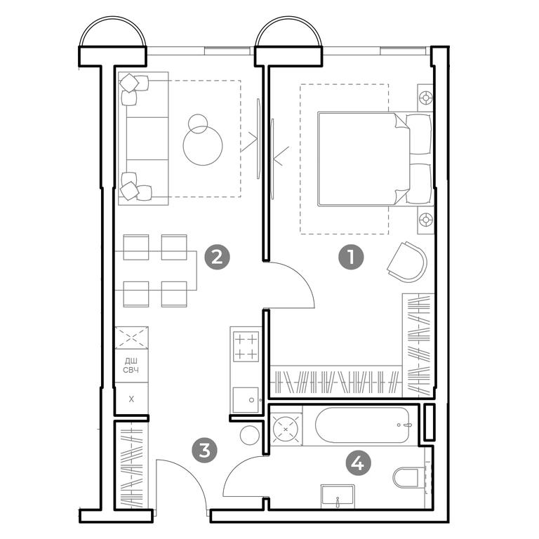 1-BD Apartment Sale, 45.2平方米 at Nametkin Tower, Namyotkina Street, 10А, Moscow, Russia #1 1-BD Apartment Sale, 45.2平方米 at Nametkin Tower, Namyotkina Street, 10А, Moscow, Russia #1