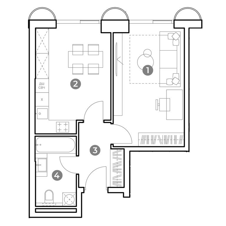 1-BD Apartment Sale, 41.1平方米 at Nametkin Tower, Namyotkina Street, 10А, Moscow, Russia #1 1-BD Apartment Sale, 41.1平方米 at Nametkin Tower, Namyotkina Street, 10А, Moscow, Russia #1