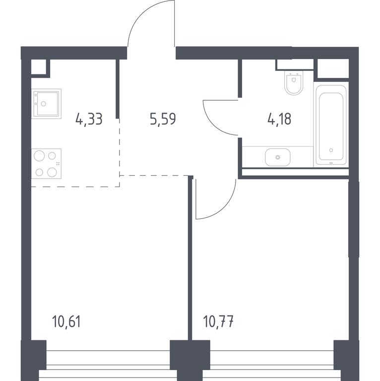 Apartment Sale, 35.48平方米 at Nova, Bratyev Fonchenko Street, вл21, Moscow, Russia #1 Apartment Sale, 35.48平方米 at Nova, Bratyev Fonchenko Street, вл21, Moscow, Russia #1