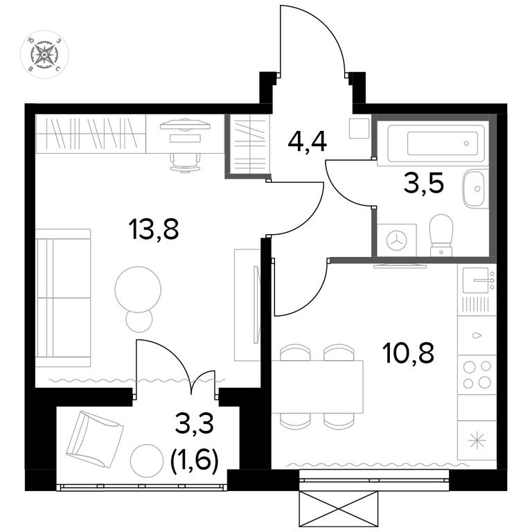 1-BD Apartment Sale, 34.2平方米 at Pervyi Leningradskiy, Pervy Leningradskiy Residential Complex, Moscow, Russia #1 1-BD Apartment Sale, 34.2平方米 at Pervyi Leningradskiy, Pervy Leningradskiy Residential Complex, Moscow, Russia #1