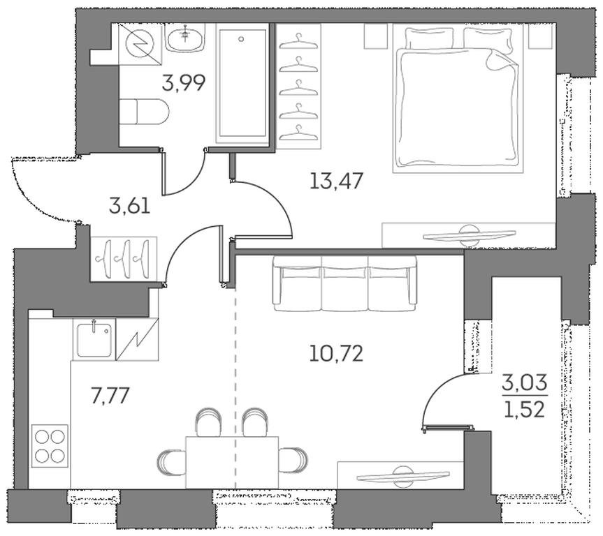 Apartment Sale, 41.08平方米 at Akvilon Beside 2 0, Ryazansky Avenue, Moscow, Russia #2 Apartment Sale, 41.08平方米 at Akvilon Beside 2 0, Ryazansky Avenue, Moscow, Russia #2