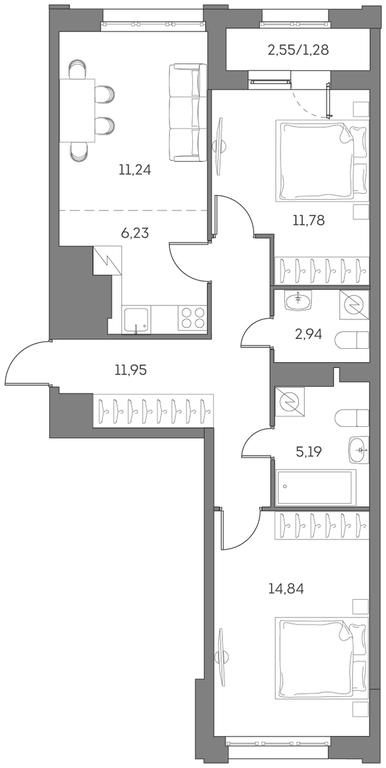 Apartment Sale, 65.45平方米 at Akvilon Beside 2 0, Ryazansky Avenue, Moscow, Russia #1 Apartment Sale, 65.45平方米 at Akvilon Beside 2 0, Ryazansky Avenue, Moscow, Russia #1