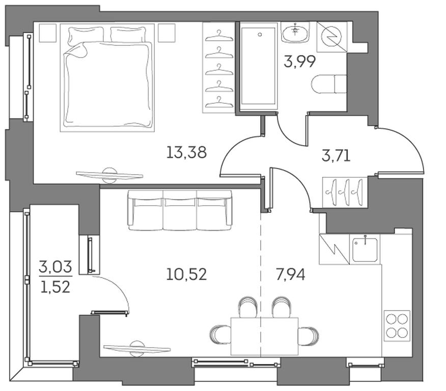 Apartment Sale, 41.06平方米 at Akvilon Beside 2 0, Ryazansky Avenue, Moscow, Russia #2 Apartment Sale, 41.06平方米 at Akvilon Beside 2 0, Ryazansky Avenue, Moscow, Russia #2