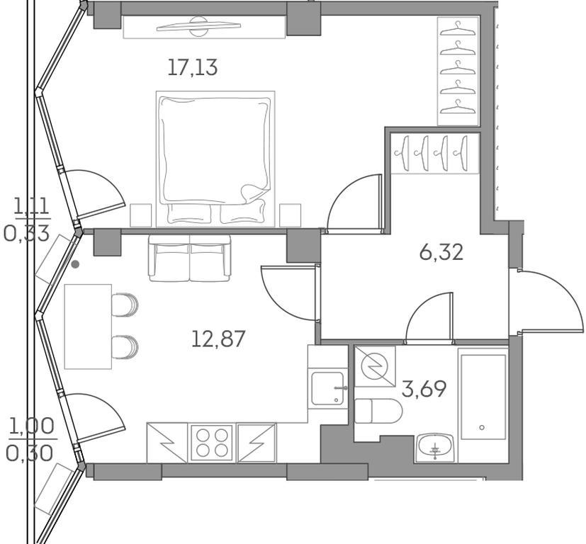 Apartment Sale, 40.64 sq. m. at Akvilon Beside 2 0, Ryazansky Avenue, Moscow, Russia #2 Apartment Sale, 40.64 sq. m. at Akvilon Beside 2 0, Ryazansky Avenue, Moscow, Russia #2