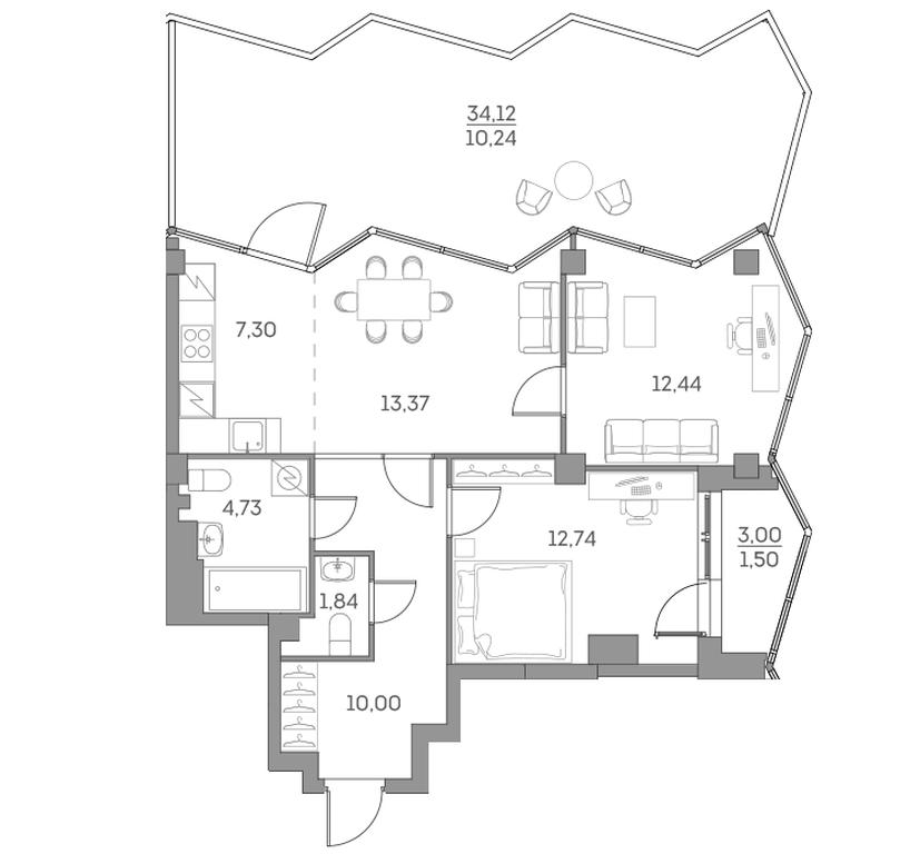 Apartment Sale, 74.16平方米 at Akvilon Beside 2 0, Ryazansky Avenue, Moscow, Russia #1 Apartment Sale, 74.16平方米 at Akvilon Beside 2 0, Ryazansky Avenue, Moscow, Russia #1