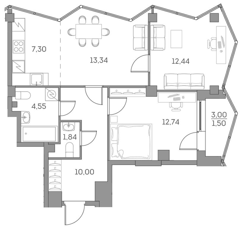 Apartment Sale, 63.71 sq. m. at Akvilon Beside 2 0, Ryazansky Avenue, Moscow, Russia #2 Apartment Sale, 63.71 sq. m. at Akvilon Beside 2 0, Ryazansky Avenue, Moscow, Russia #2
