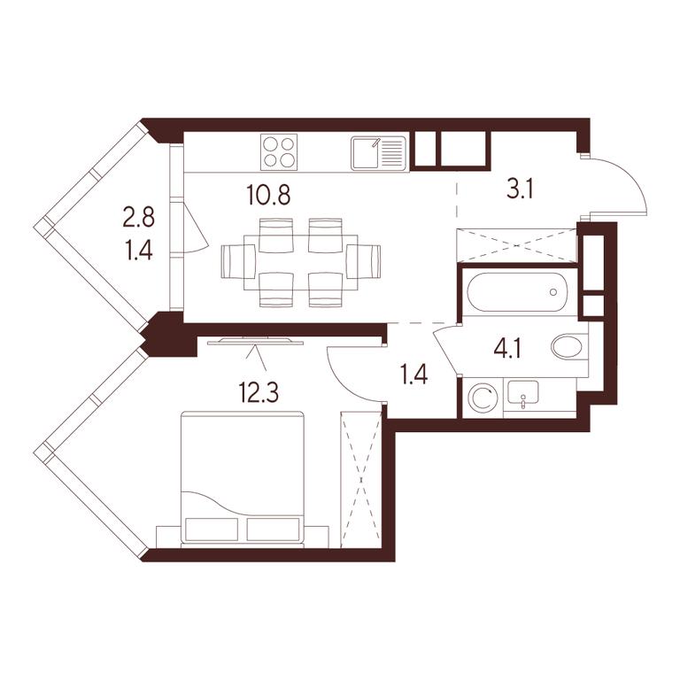 1-BD Apartment Sale, 33.1 sq. m. at INDY TOWERS (Indi Tauerz), Kuusinen Street, Moscow, Russia #1 1-BD Apartment Sale, 33.1 sq. m. at INDY TOWERS (Indi Tauerz), Kuusinen Street, Moscow, Russia #1