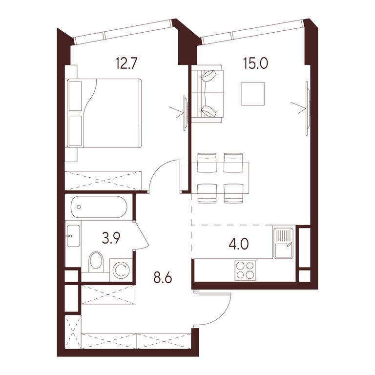 1-BD Apartment Sale, 44.2 sq. m. at INDY TOWERS (Indi Tauerz), Kuusinen Street, Moscow, Russia #1 1-BD Apartment Sale, 44.2 sq. m. at INDY TOWERS (Indi Tauerz), Kuusinen Street, Moscow, Russia #1
