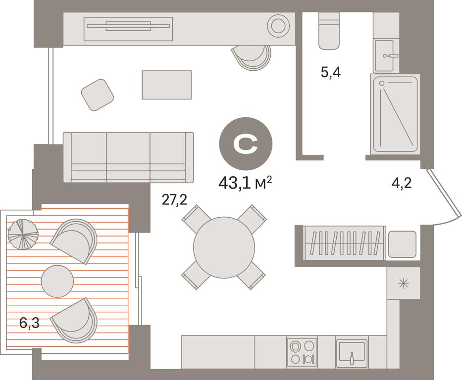Apartment Sale, 44.1 sq. m. at Kvartal «MONS», Ogorodny Drive, Moscow, Russia #1 Apartment Sale, 44.1 sq. m. at Kvartal «MONS», Ogorodny Drive, Moscow, Russia #1