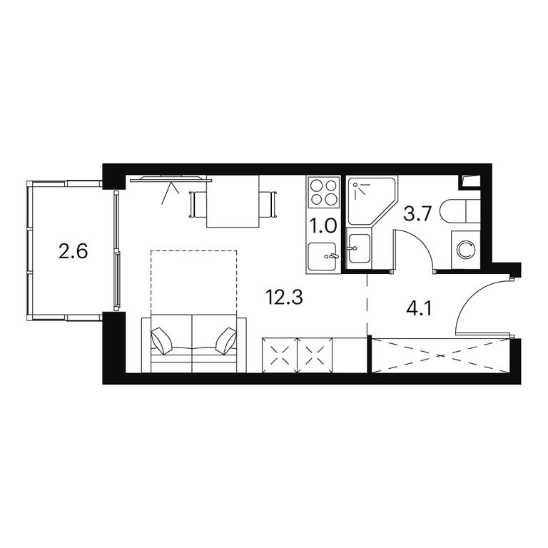 Apartment Sale, 23.7 sq. m. at Akvilon Signal (Akvilon Signal), Signalny Drive, 12, Moscow, Russia #1