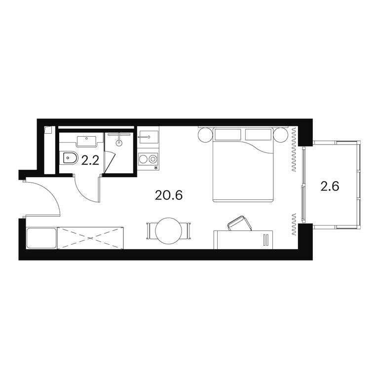 Apartment Sale, 25.4 sq. m. at Akvilon Signal (Akvilon Signal), Signalny Drive, 12, Moscow, Russia #1