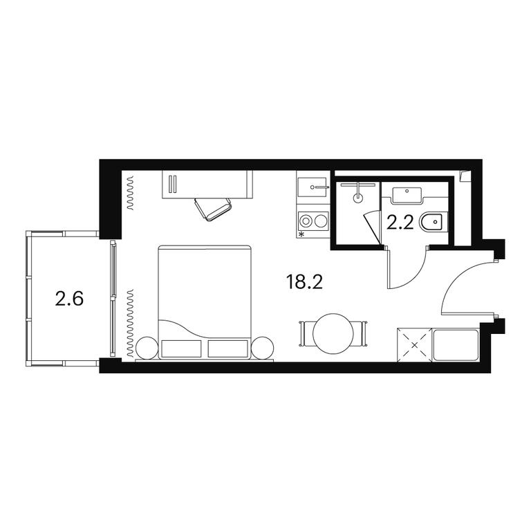 Apartment Sale, 23平方米 at Akvilon Signal (Akvilon Signal), Signalny Drive, 12, Moscow, Russia #1
