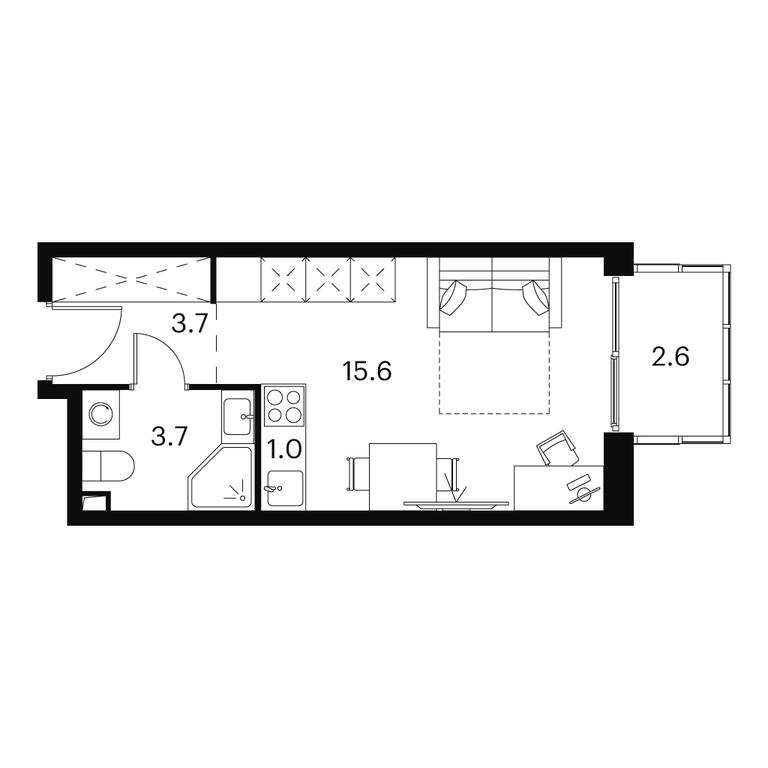 Apartment Sale, 26.6 sq. m. at Akvilon Signal (Akvilon Signal), Signalny Drive, 12, Moscow, Russia #1