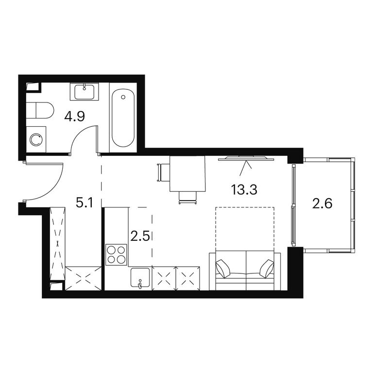 Apartment Sale, 28.4 sq. m. at Akvilon Signal (Akvilon Signal), Signalny Drive, 12, Moscow, Russia #1
