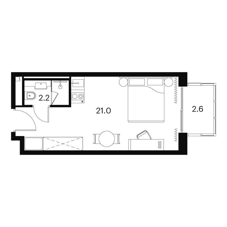 Apartment Sale, 25.8 sq. m. at Akvilon Signal (Akvilon Signal), Signalny Drive, 12, Moscow, Russia #1