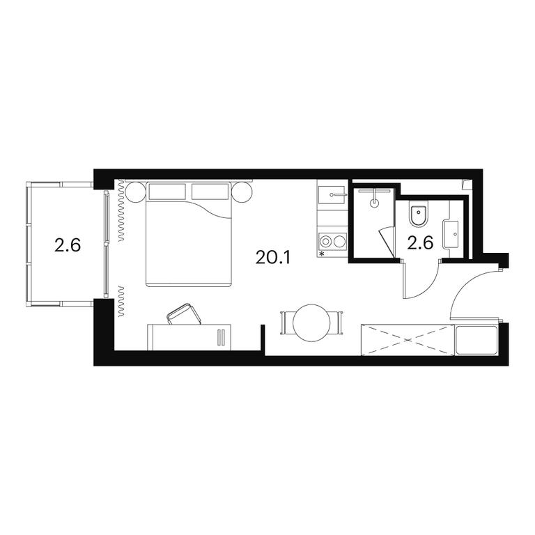 Apartment Sale, 25.3 sq. m. at Akvilon Signal (Akvilon Signal), Signalny Drive, 12, Moscow, Russia #1