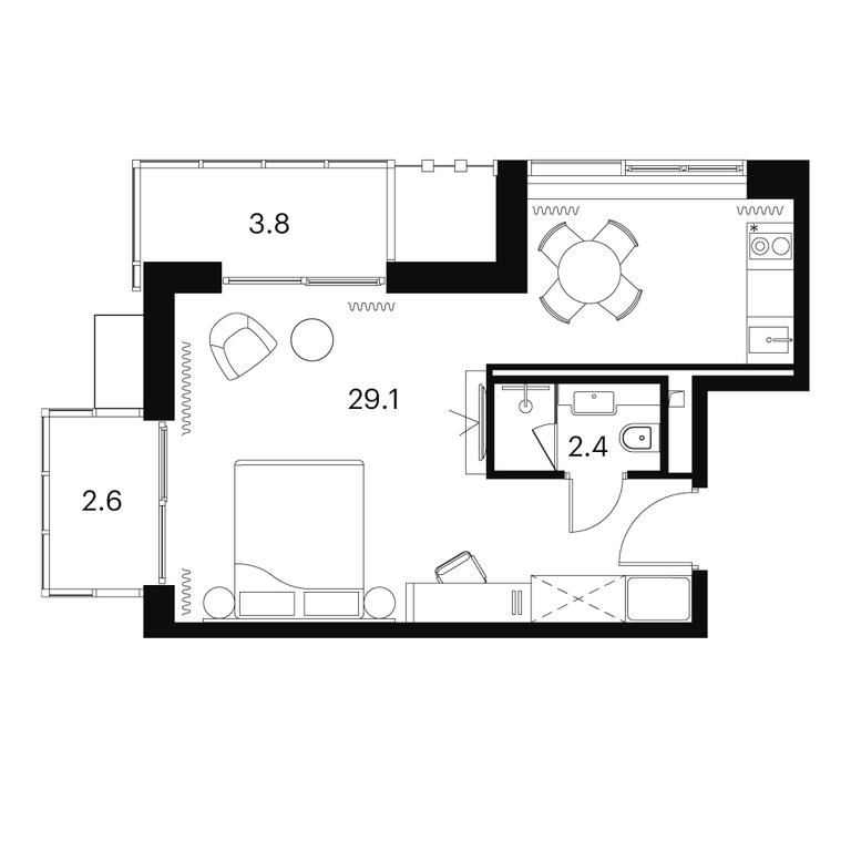Apartment Sale, 37.9 sq. m. at Akvilon Signal (Akvilon Signal), Signalny Drive, 12, Moscow, Russia #1