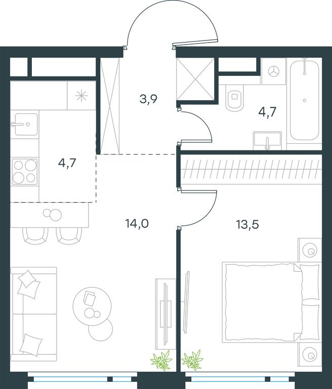 1-BD Apartment Sale, 40.8 sq. m. at Level Nizhegorodskaja, Perovskoye Highway, 21с1, Moscow, Russia #1