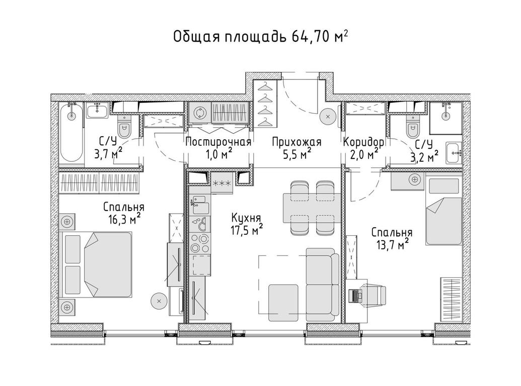 2-BD Apartment Sale, 64.7平方米 at City Bay, Volokolamskoye Highway, 95с3, Moscow, Russia #1 2-BD Apartment Sale, 64.7平方米 at City Bay, Volokolamskoye Highway, 95с3, Moscow, Russia #1