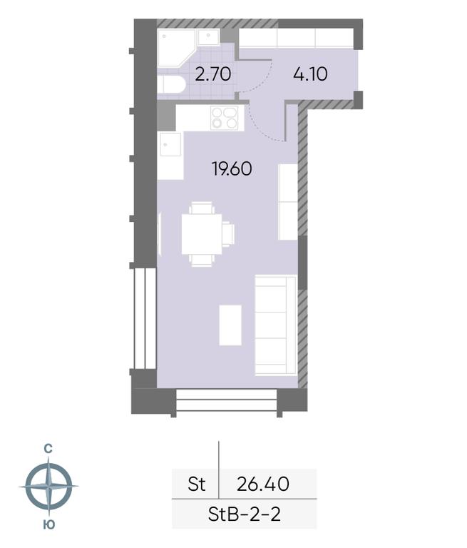 Apartment Sale, 26.4平方米 at Wave, Borisovskye Prudy Street, 1Б, Moscow, Russia #2