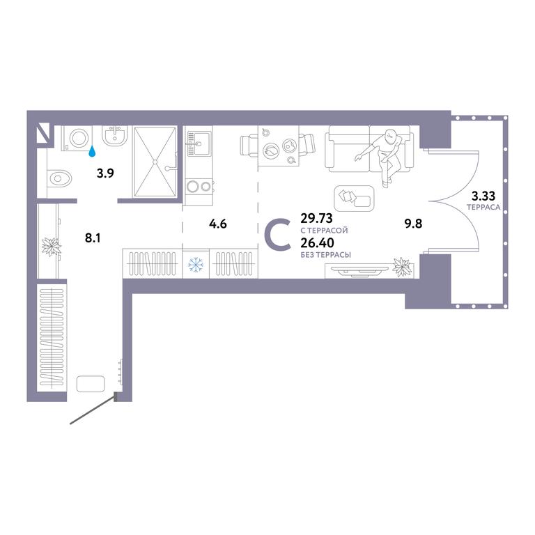 Apartment Sale, 29.73 sq. m. at Strana.Ozernaya, Ozyornaya Street, 42с7, Moscow, Russia #2
