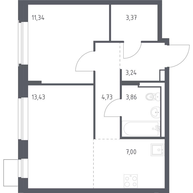 Apartment Sale, 46.97 sq. m. at Kvartal Zapadnyj, kvartal № 76, Marushkinskoye Settlement, Moscow, Russia #1 Apartment Sale, 46.97 sq. m. at Kvartal Zapadnyj, kvartal № 76, Marushkinskoye Settlement, Moscow, Russia #1