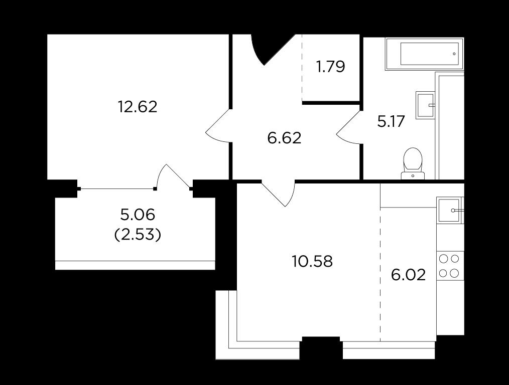 1-BD Apartment Sale, 46.7平方米 at RiverSky, Vostochnaya Street, 4Ак1, Moscow, Russia #2 1-BD Apartment Sale, 46.7平方米 at RiverSky, Vostochnaya Street, 4Ак1, Moscow, Russia #2