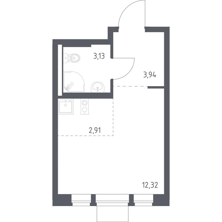 Apartment Sale, 22.3平方米 at Kvartal Aviatorov, ulitsa Koldunova, Aviatorov Microdistrict, Balashikha, Moscow Region, Russia #1