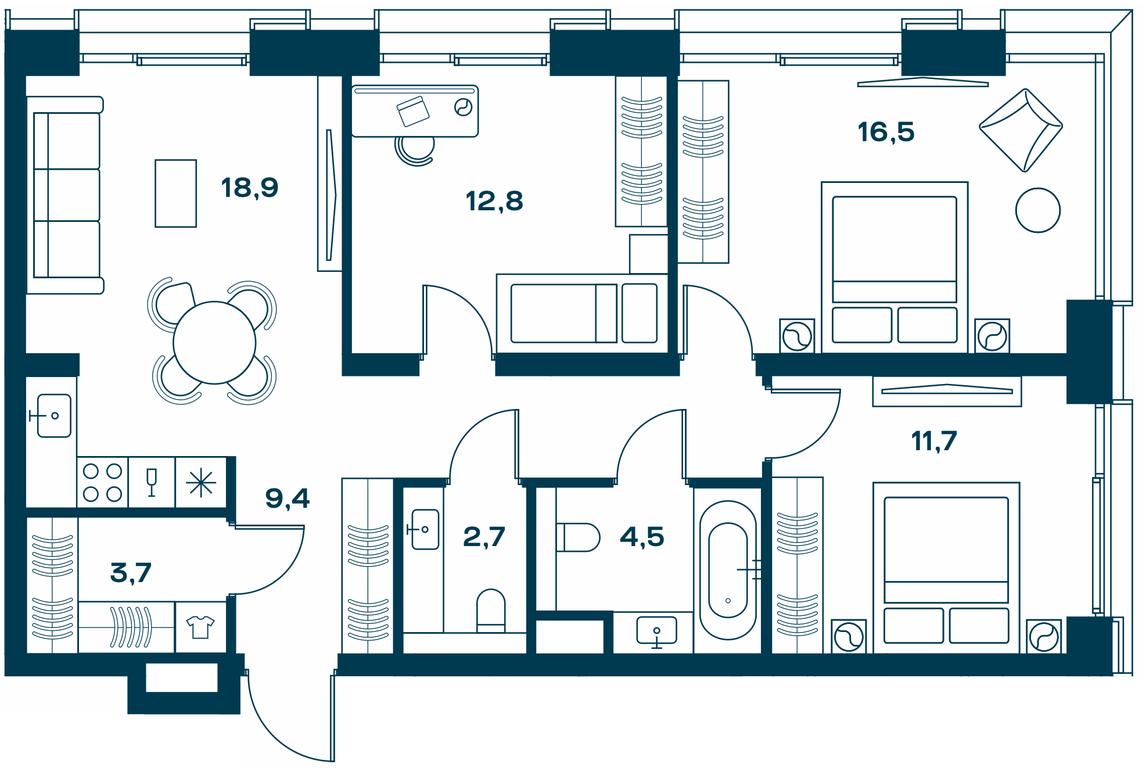 3-BD Apartment Sale, 81.3 sq. m. at Soul, Chasovaya Street, 28, Moscow, Russia #1 3-BD Apartment Sale, 81.3 sq. m. at Soul, Chasovaya Street, 28, Moscow, Russia #1