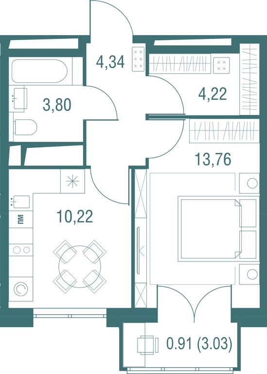 1-BD Apartment Sale, 37.25 sq. m. at Odinburg, Severnaya Street, 11, Odintsovo, Moscow Region, Russia #1 1-BD Apartment Sale, 37.25 sq. m. at Odinburg, Severnaya Street, 11, Odintsovo, Moscow Region, Russia #1