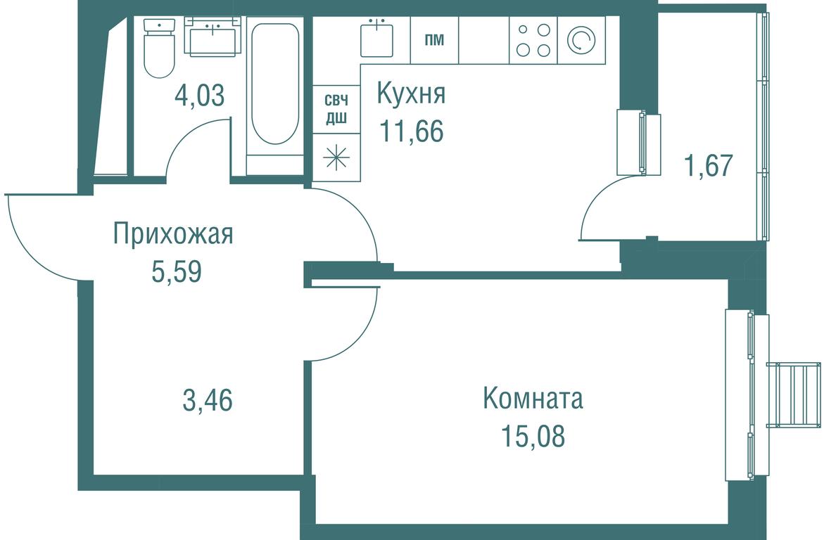 1-BD Apartment Sale, 41.49平方米 at Odinburg, Severnaya Street, 11, Odintsovo, Moscow Region, Russia #1 1-BD Apartment Sale, 41.49平方米 at Odinburg, Severnaya Street, 11, Odintsovo, Moscow Region, Russia #1