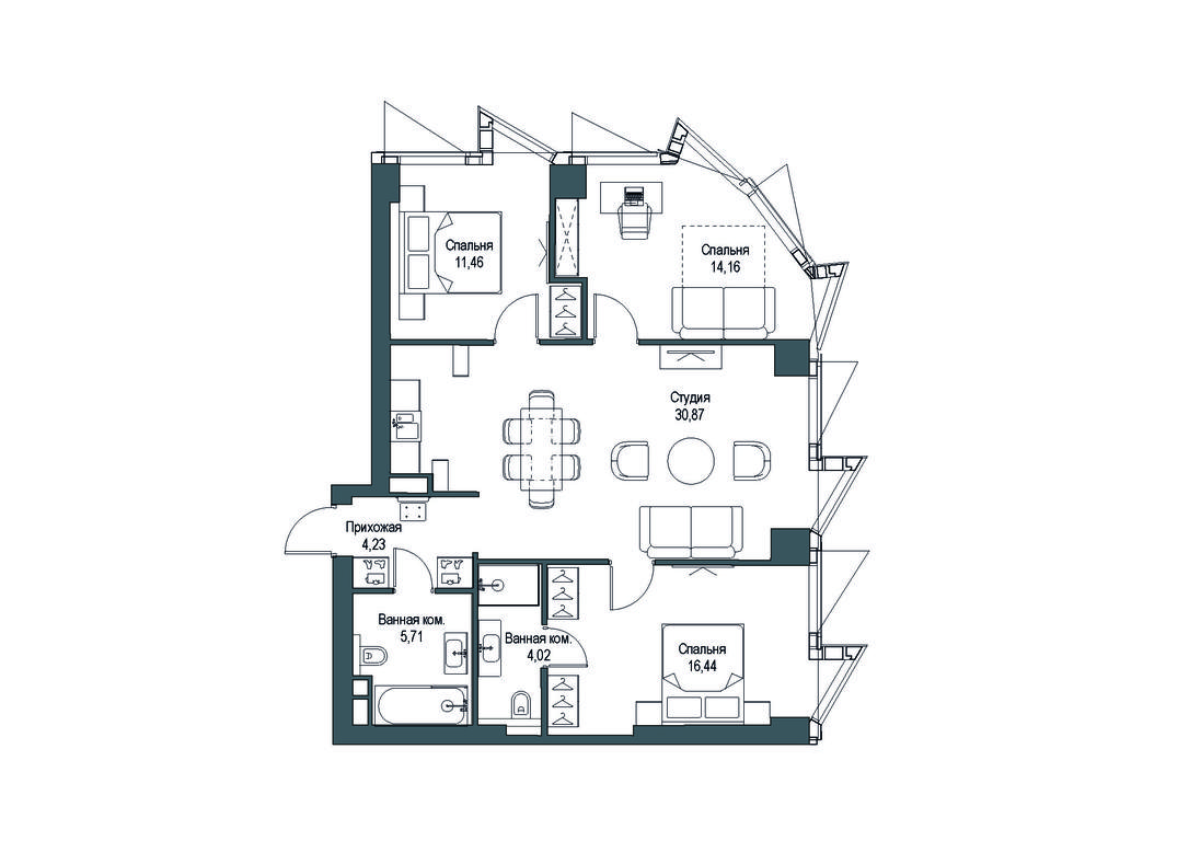 Продажа 3-комн. квартиры, 86,89 м² в ЖК «Феймос (Famous)», Багратионовский проезд, 5к2, Москва, Россия #1 Продажа 3-комн. квартиры, 86,89 м² в ЖК «Феймос (Famous)», Багратионовский проезд, 5к2, Москва, Россия #1