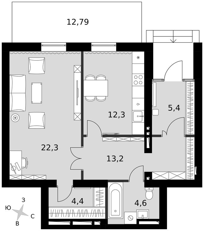 1-BD Apartment Sale, 60.1平方米 at Park Aprel, ulitsa Park Aprel, 1, Aprelevka, Naro-Fominskiy City District, Moscow Region, Russia #1 1-BD Apartment Sale, 60.1平方米 at Park Aprel, ulitsa Park Aprel, 1, Aprelevka, Naro-Fominskiy City District, Moscow Region, Russia #1